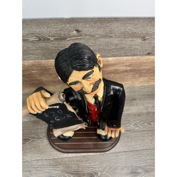 Peter Mook Signed Waiter Wine Holder Restaurant Style Statue 18” Tall - Picture 8 of 15